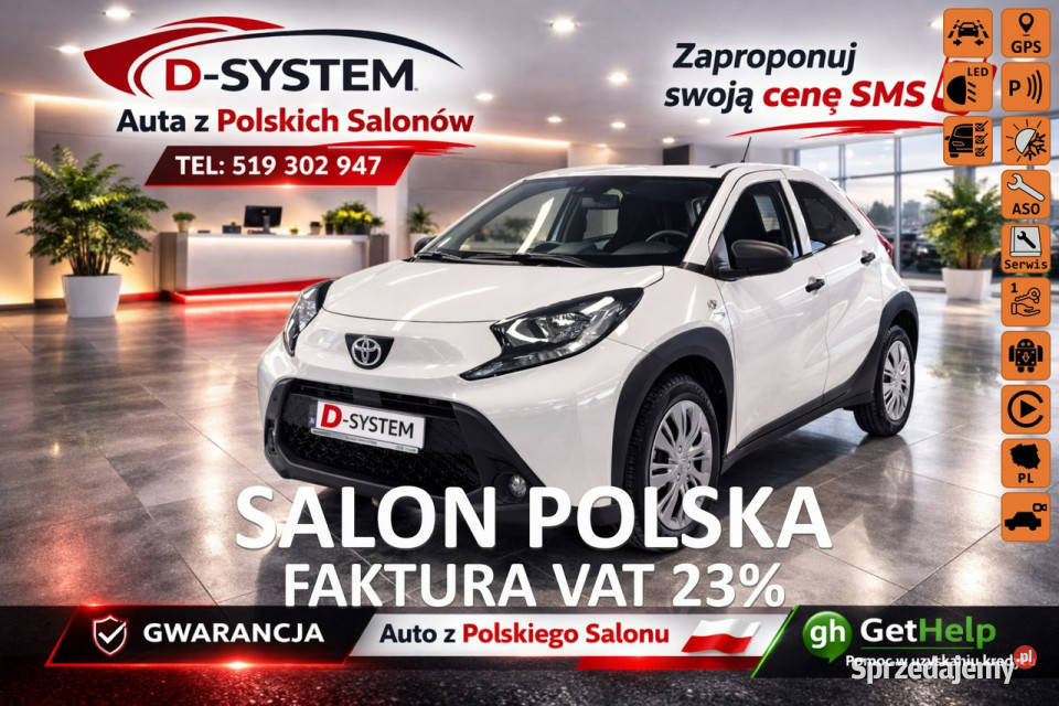 Toyota Aygo X 2022 Salon Polska 1Właściciel ledy czujnik deszczu Białystok