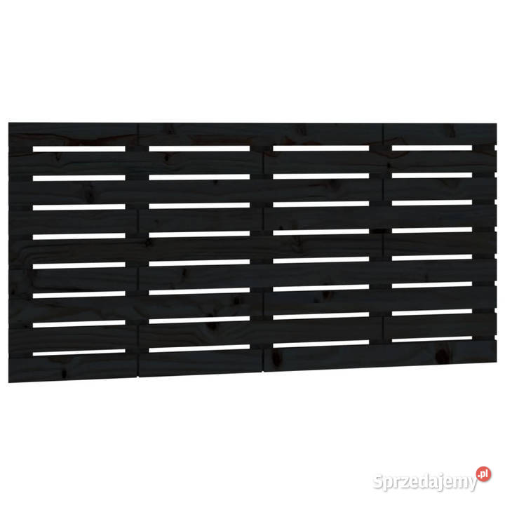 Wezgłowie łóżka czarne 126x3x63 lite drewno Warszawa
