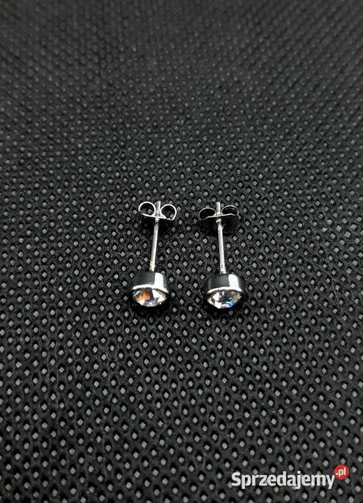 Naszyjnik z kryształem srebrny kolczyki posrebrzane mazowieckie Radom