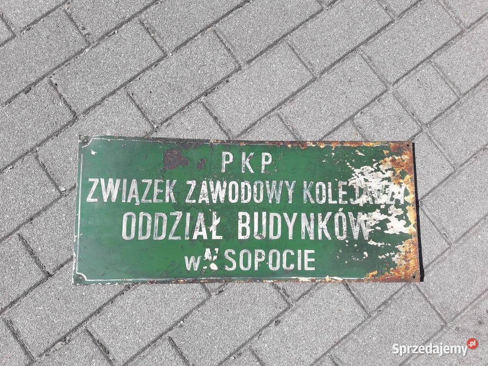 Stara tablica PKP Związek Zawodowy Kolejarzy pomorskie Gdynia
