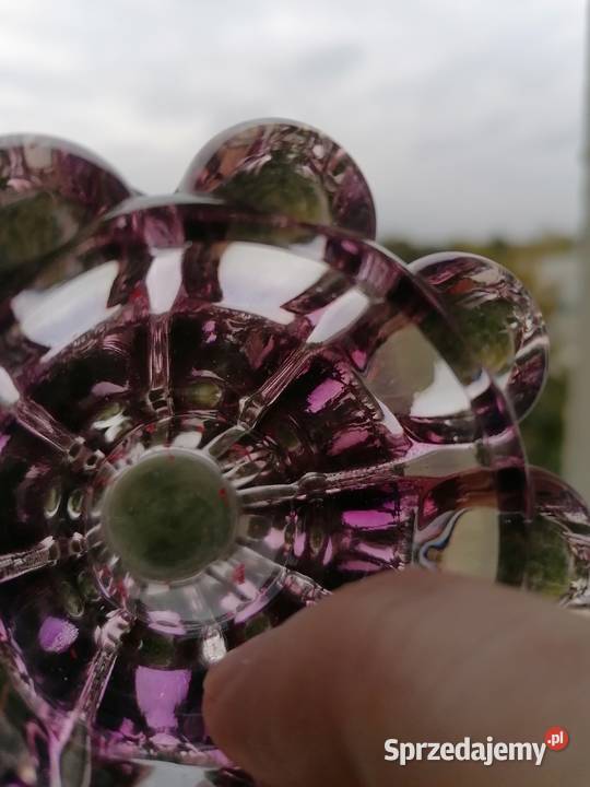 Świecznik vintage że szkła kryształowego Mielec