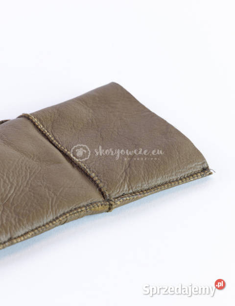 Klasyczne oliwkowe rękawiczki damskie ze skóry Dla kobiet Szaflary