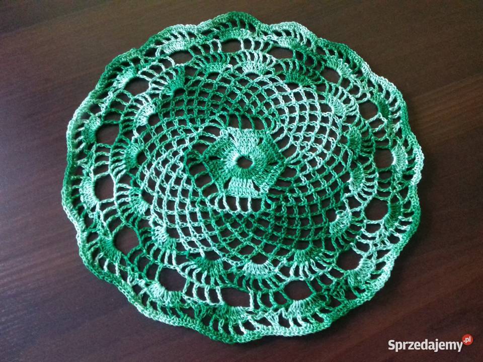 Serwetka cieniowana zielona o śr 27 bawełna Zabrze