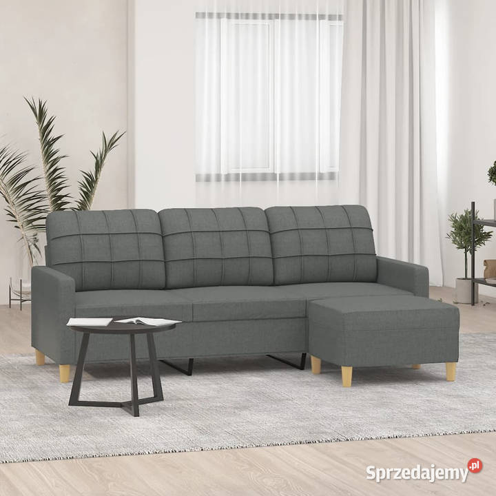 3osobowa sofa z podnóżkiem ciemnoszary 180 mazowieckie