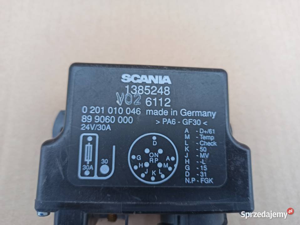 SCANIA STEROWNIK ŚWIECY PŁOMIENIOWEJ 1385248 układ elektryczny silnika Bieleń