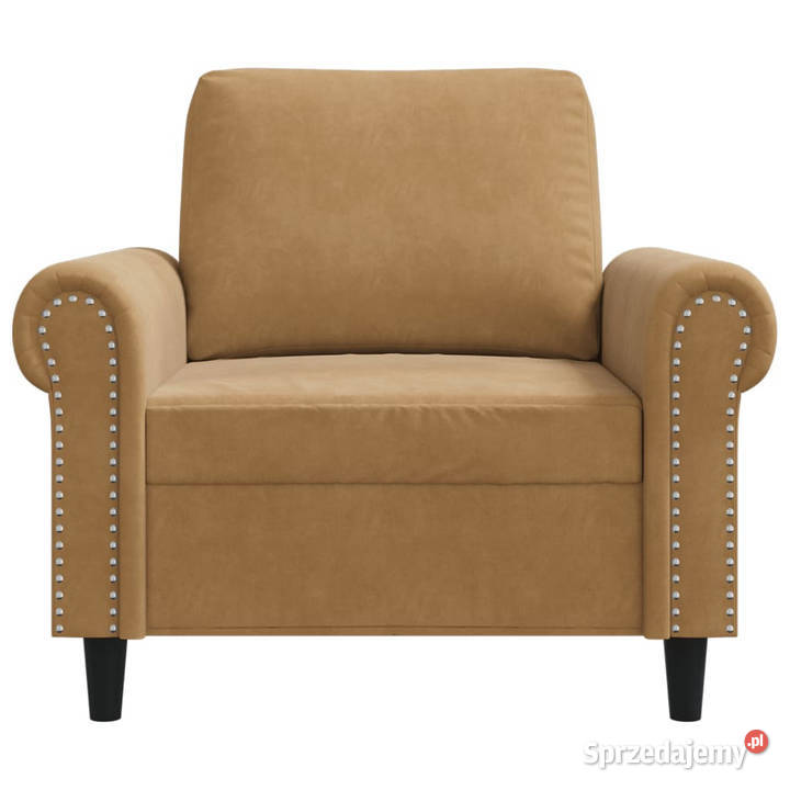 Fotel brązowy 60 obity aksamitem WM359516