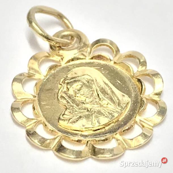 Złoty MEDALIK wisiorek 14K Matka Boska BOZIA 15