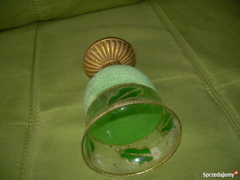 Świecznik szklanyręcznie malowany inny kolor mazowieckie Warszawa