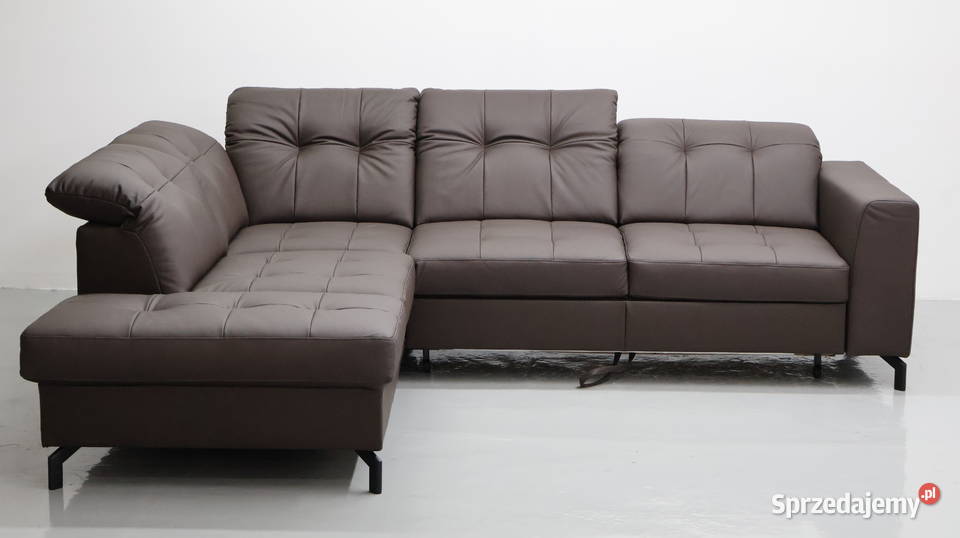 TLK SKÓRA NATURALNA NAROŻNIK funkcja spania SOFA