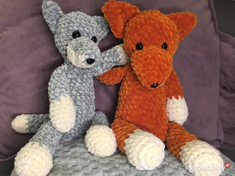 Wyjątkowy wilk maskotka handmade szydełko Parzniew sprzedam