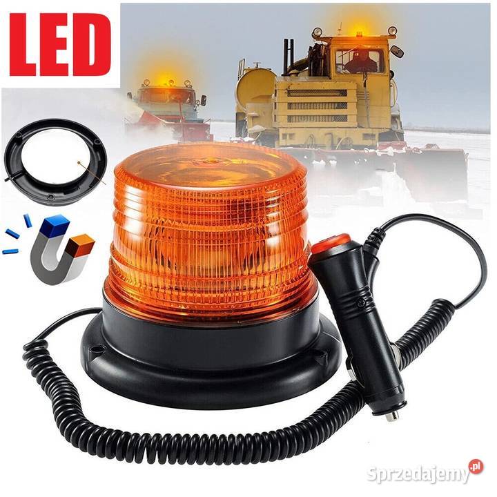 Lampa Ostrzegawcza LED 12V 24V na MAGNES pod