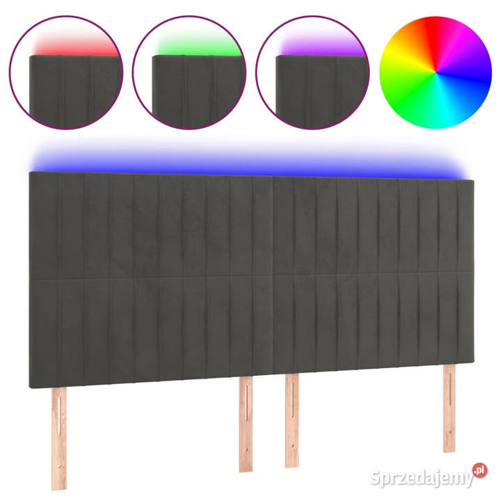 Zagłówek do łóżka z LED ciemnoszary 180x5x118128 Ramy i stelaże Warszawa