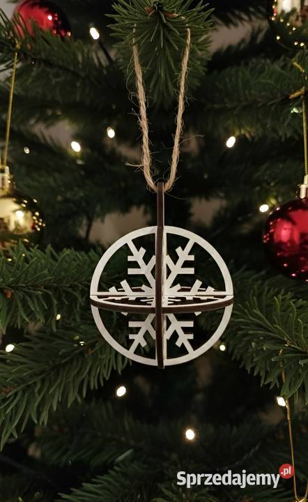 Drewniana Ażurowa Bombka 3D Śnieżka Śnieżynka Lublin