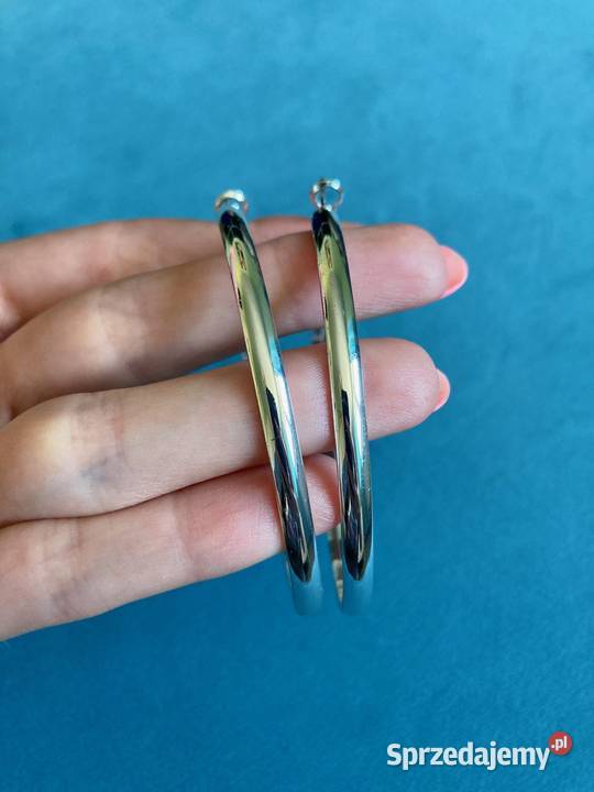 Srebrny komplet biżuterii kolczyki koła Kolczyki podkarpackie Nisko