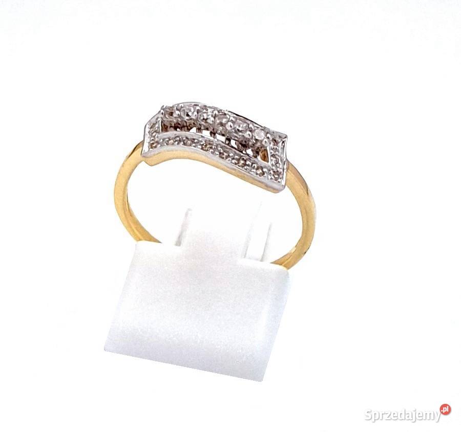 Pierścionek r14 Złoty pr585 Glamour fala Z859 Poznań
