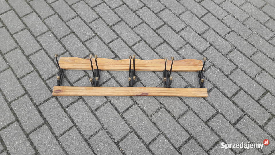 Stary wieszak ścienny składany PRL design lata Gdynia