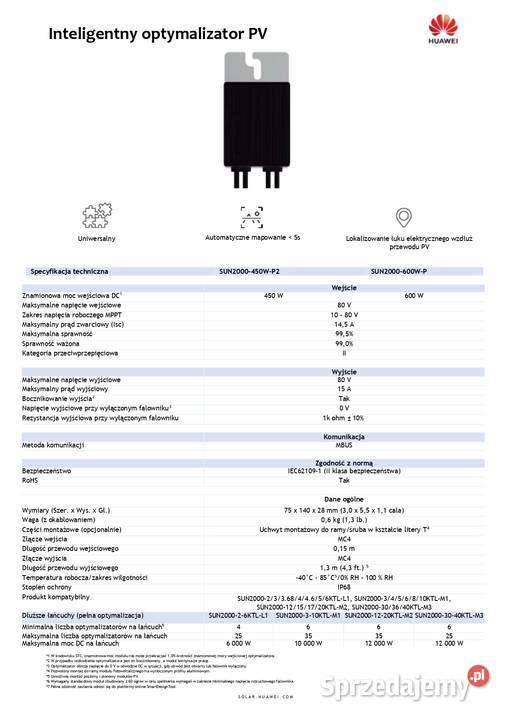 Optymalizator HUAWEI SUN2000600WP Lublin