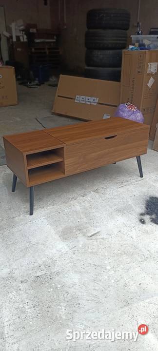 Stolik kawowy rozkładany z półkami 108x40x47