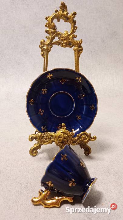 TERRA IMPORT Filiżanka Duet Kobalt Złoto Lilijka łódzkie Łódź