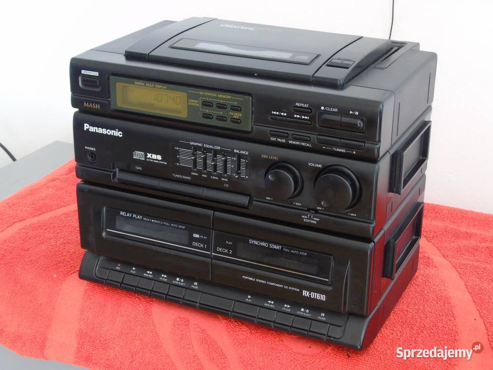 Wieża Panasonic CD Radio magnetofony mocna Jasło sprzedam