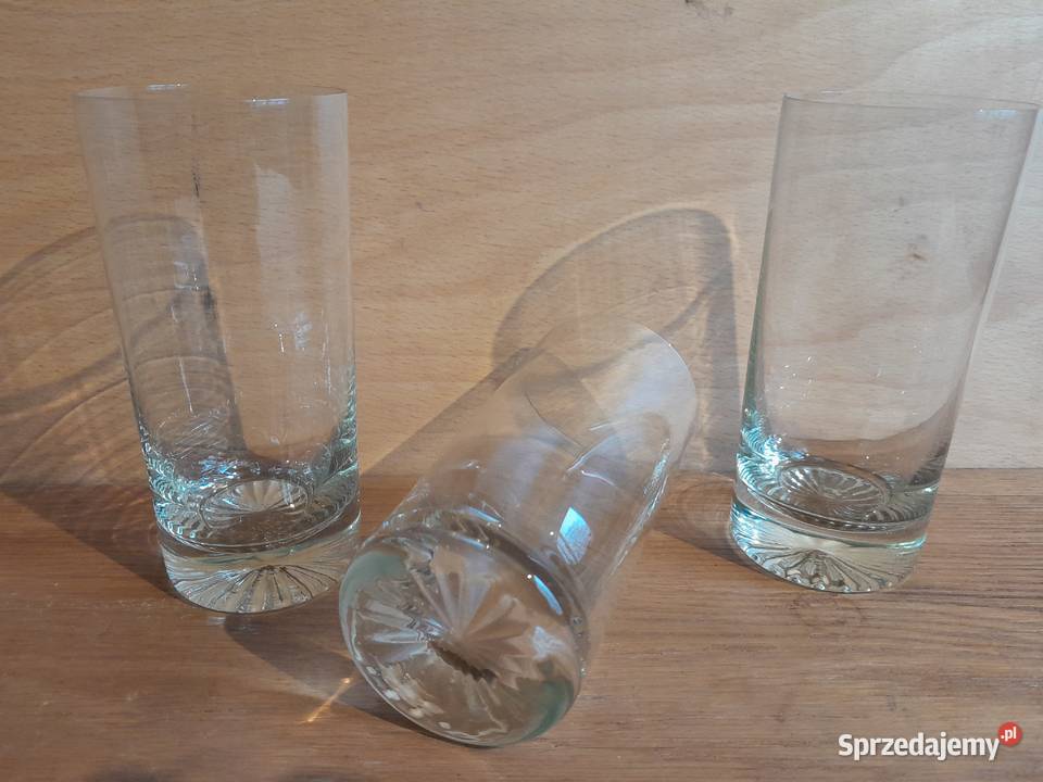 Piękne stare szklanki zestaw 6 zabytek PRL retro Dąbrowa Górnicza