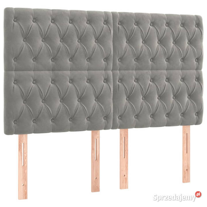 Łóżko kontynentalne z materacem jasnoszare 128cm