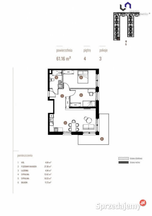 Mieszkanie 6116m2 3pok Katowice