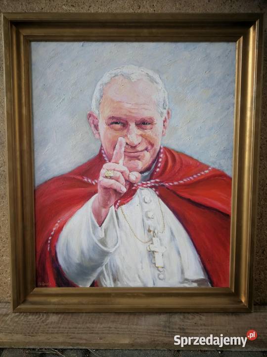 Sprzedam Olejny obraz Papież Jan Paweł II płótno