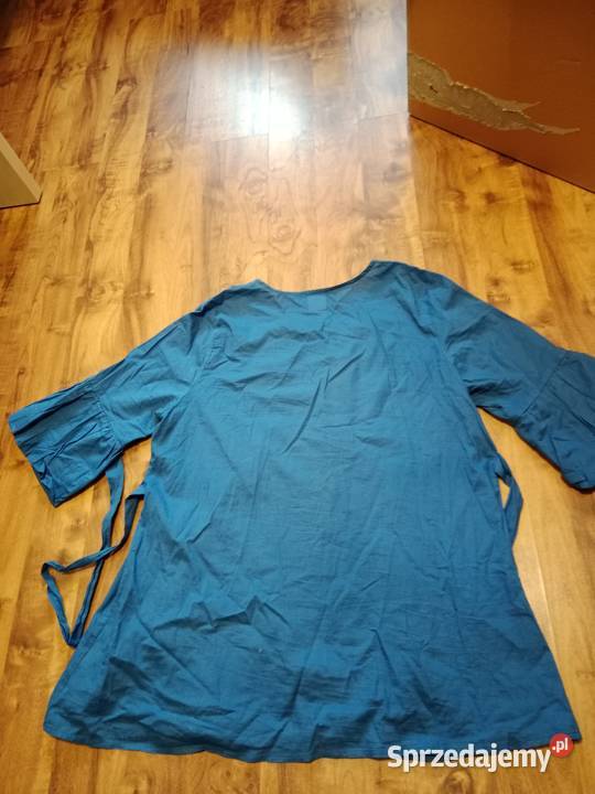 Długa koszulka z sznurkami do zawiązywania niebieski opolskie