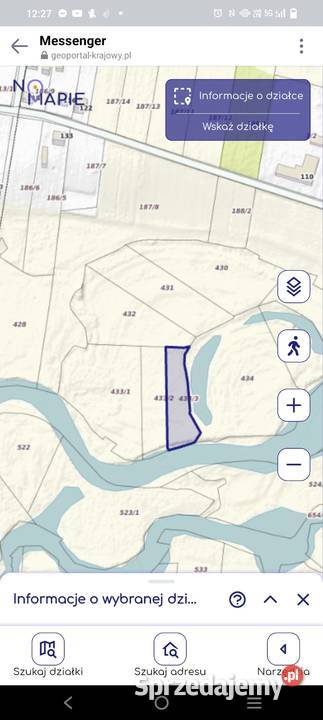 Łąka 2500m2 z linią brzegową rzeki Narew Zawyki