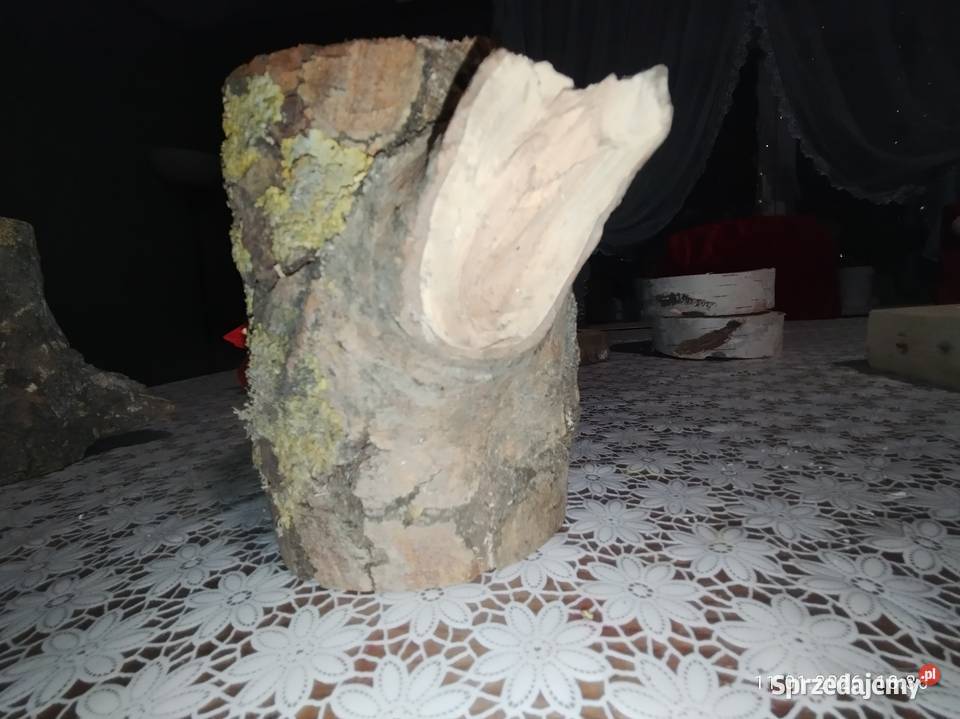 Świecznik drewniany wysoki Szubin