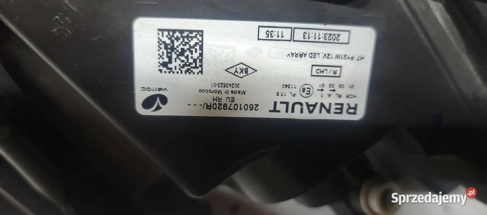 LAMPA DACIA SANDERO III PRAWA Barcin