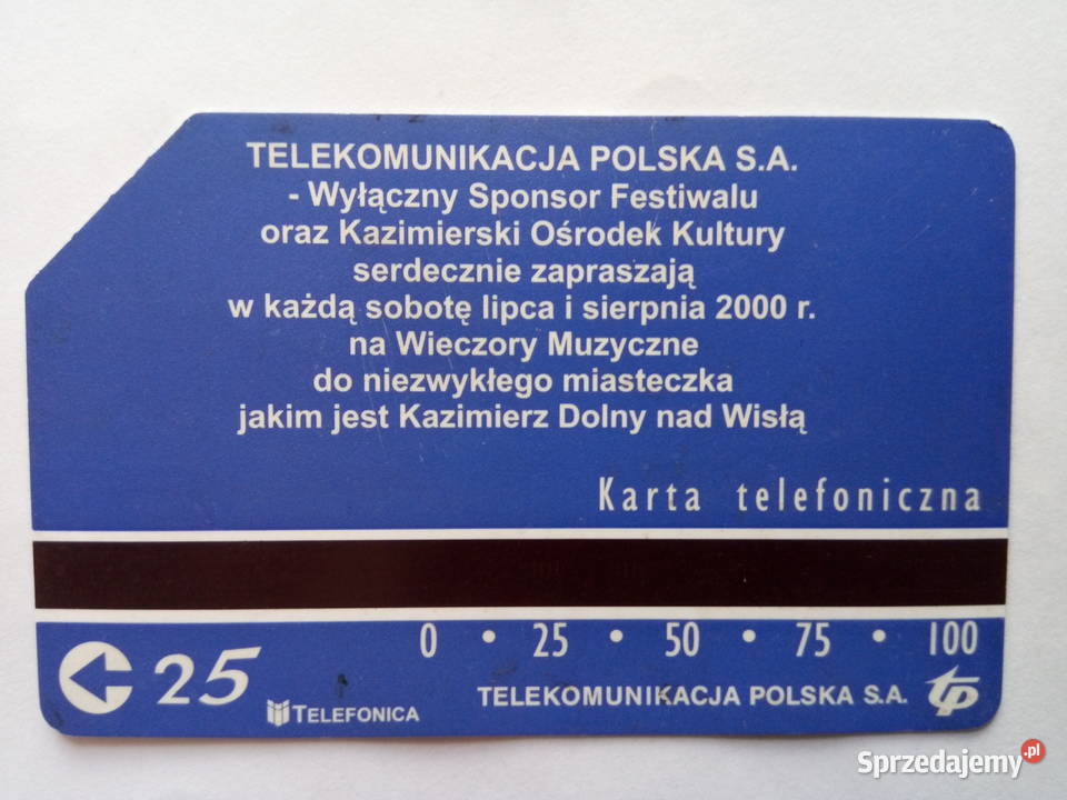 Karta telefoniczna przeds Wieczory Muzyczne 25