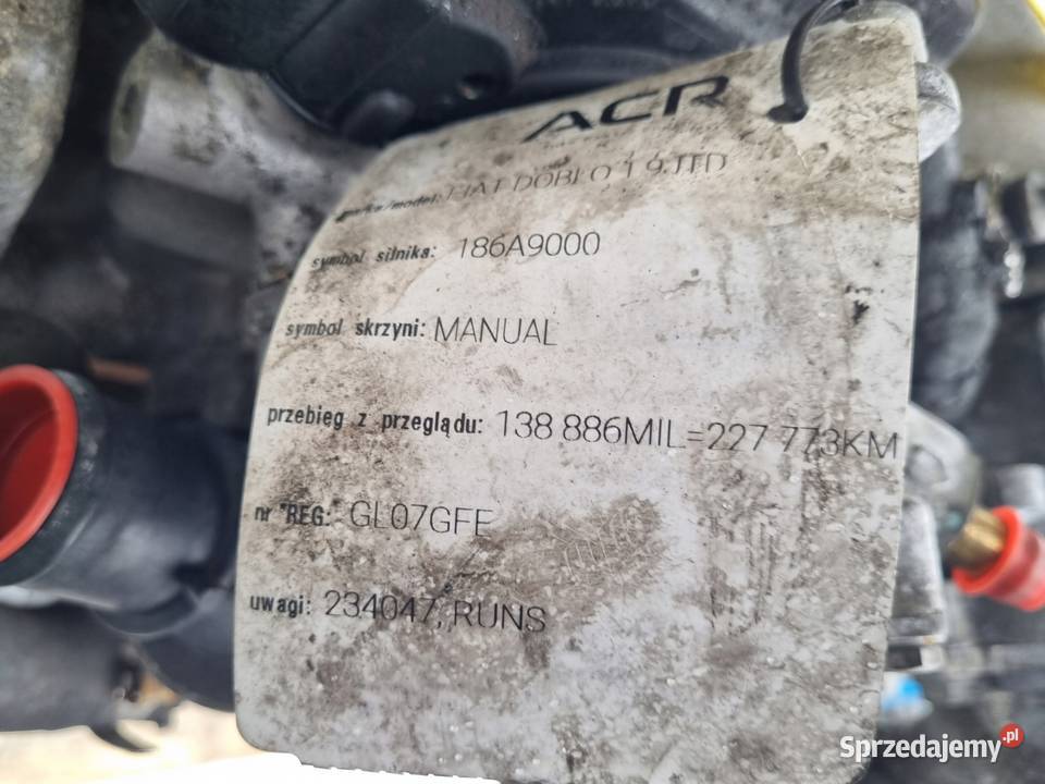 SILNIK KOMPLET Fiat Multipla 19 JTD 120 Janów sprzedam