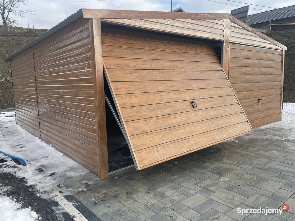 Garaż blaszany 6x6 złoty dąb blacha Rzeszów