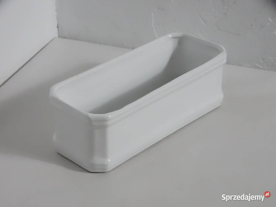 Elegancki biały pojemnik ceramiczny Świecznik Biłgoraj sprzedam