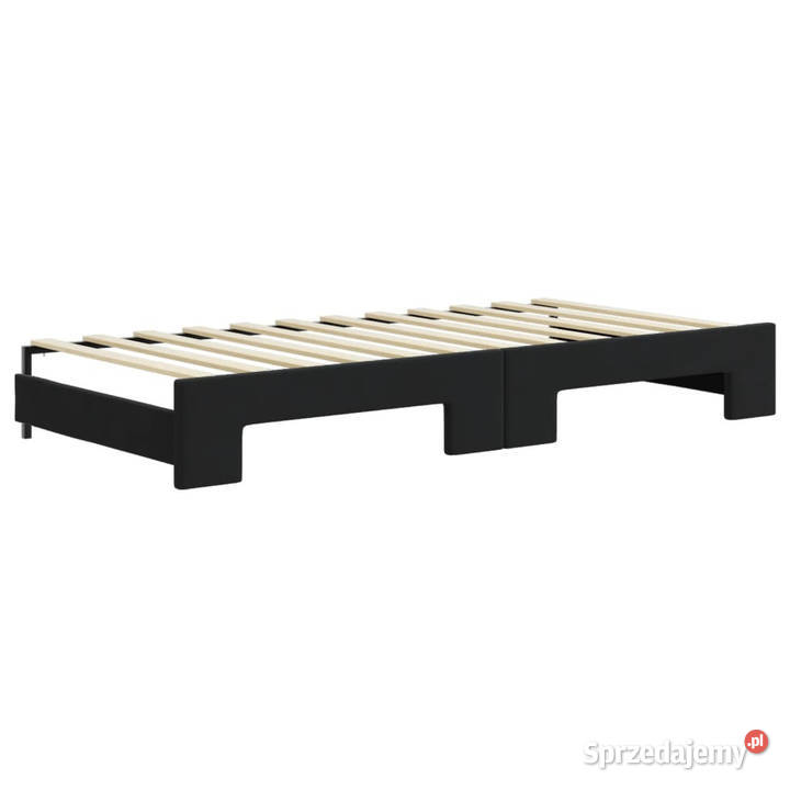 Sofa rozsuwana czarna aksamit 90x200 WM3196933 Warszawa