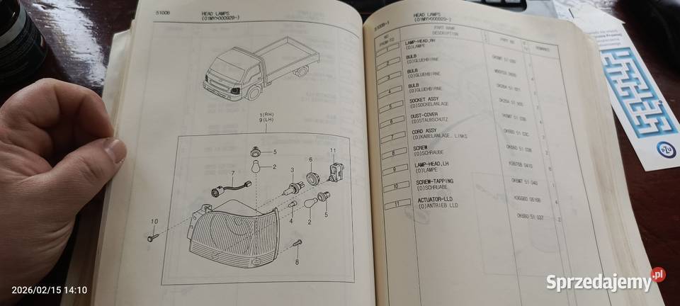 Książka katalog części Kia K2500 Kia K2700