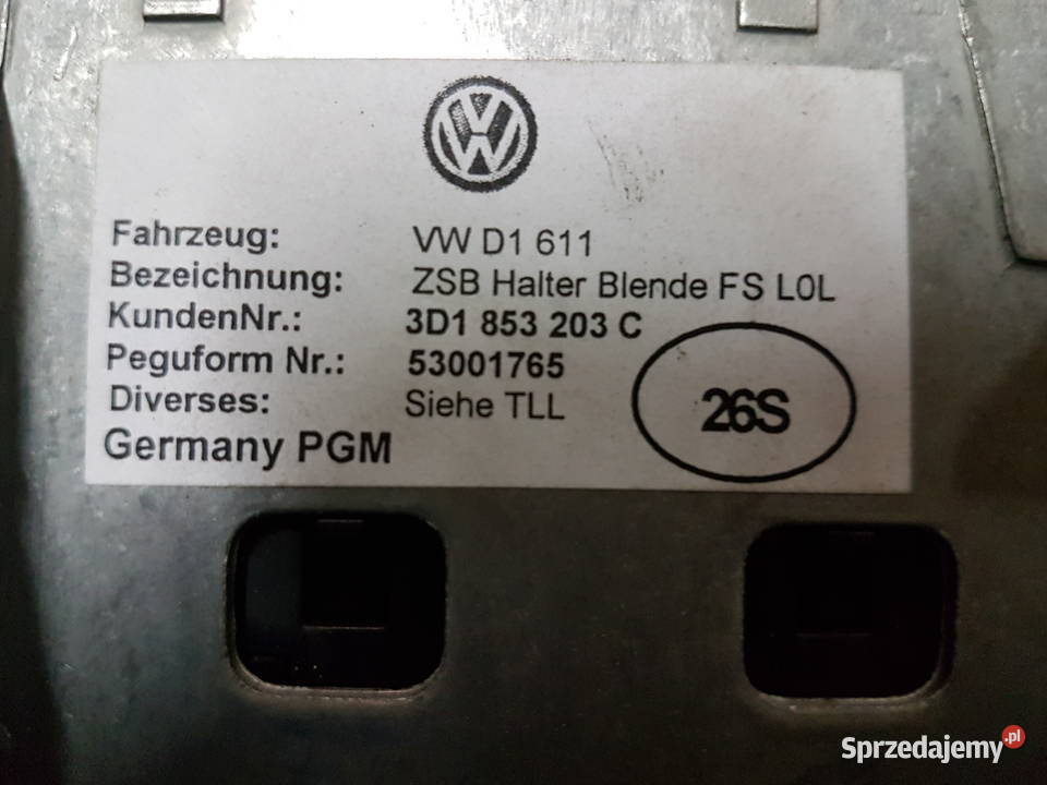 VW PHAETO LIFT 2011 KRATKA NAWIEWU LEWA osobowe wielkopolskie Turek