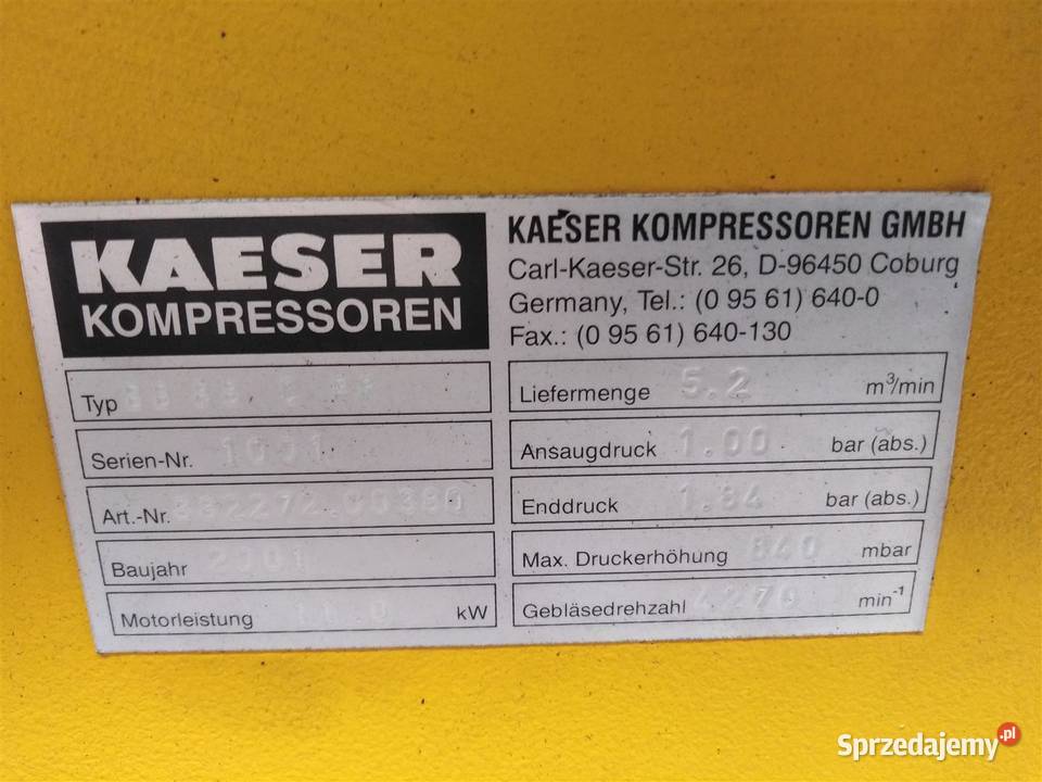 Dmuchawa KAESER Omega 23P 11KW S005780 opolskie Wilków