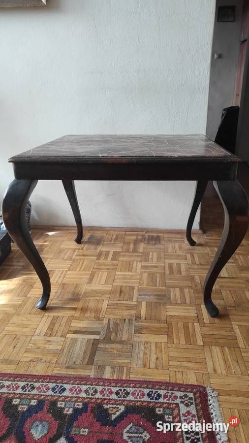 Stolik Kawowy z Marmurowym Blatem Styl Warszawa