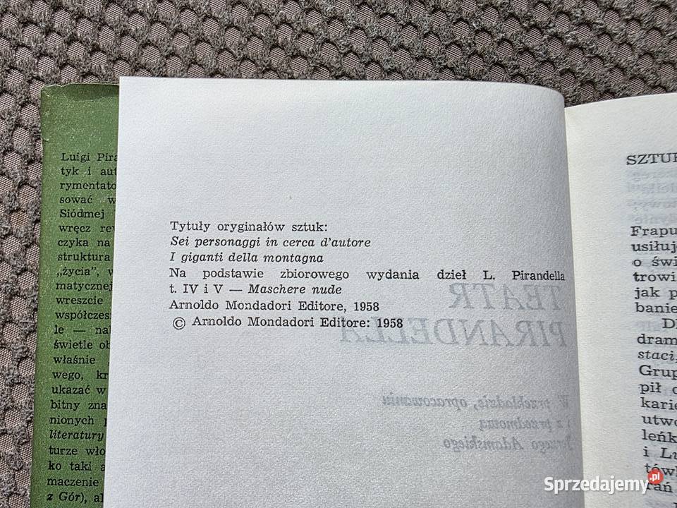 Teatr Pirandella przekład opracowanie i Proza i poezja Kraków