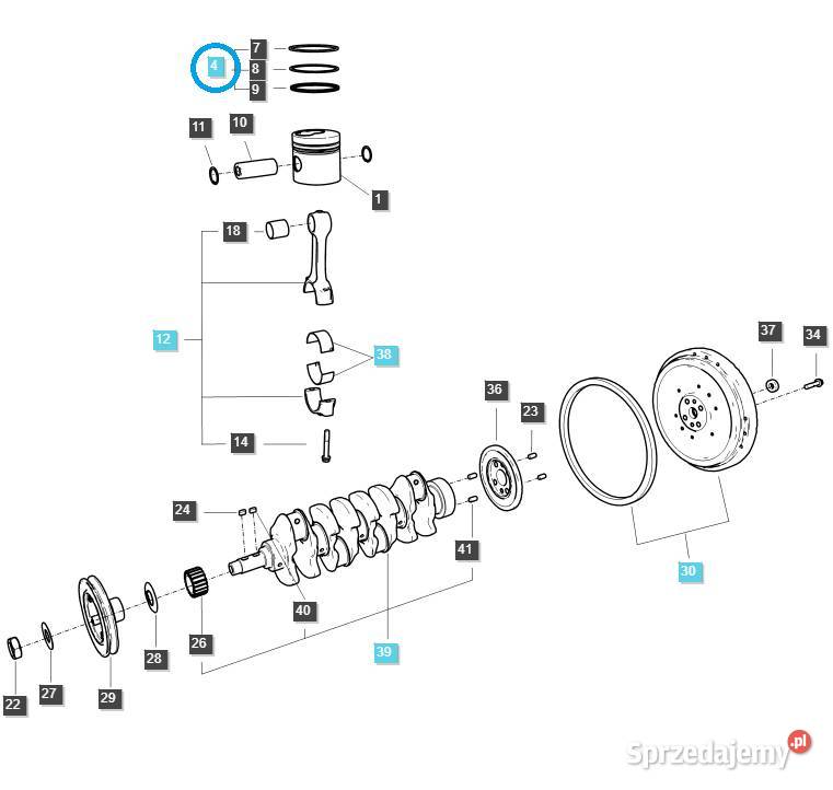 Zestaw pierścieni tłoka EGQ120 Ls Tractor Silnik i osprzęt Tajęcina sprzedam