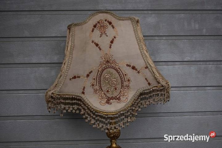 Stojąca Lampa z Brązu Abażur Vintage Lampka małopolskie Kraków
