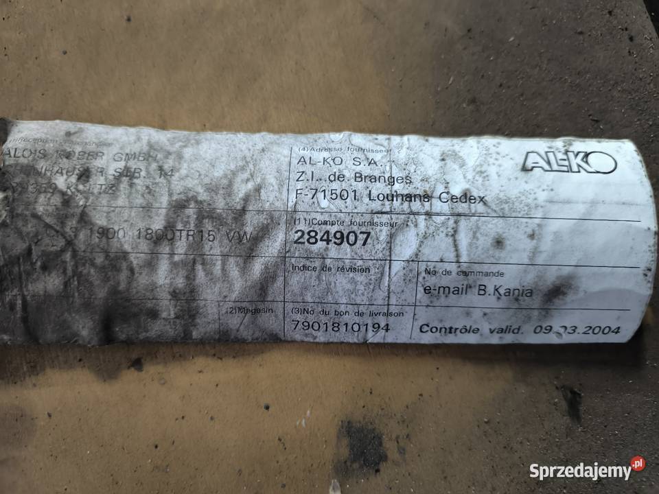 Belka oś skrętna hamowana ALKO Radom