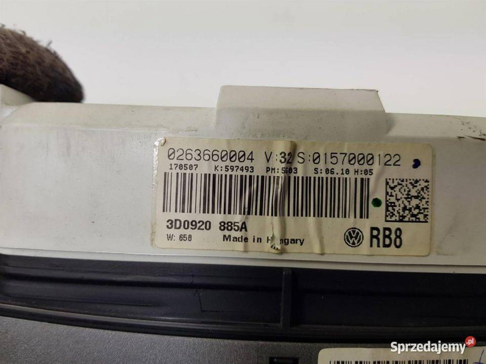 LICZNIK ZEGAR VOLKSWAGEN PHAETON 3D0920885A Lipno