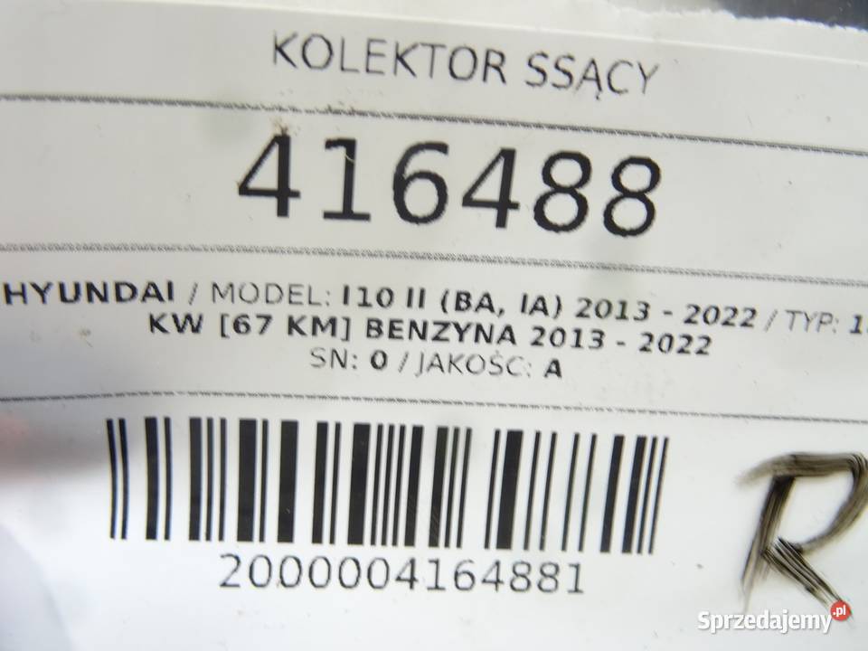 KOLEKTOR SSĄCY HYUNDAI i10 II 10 67 podkarpackie