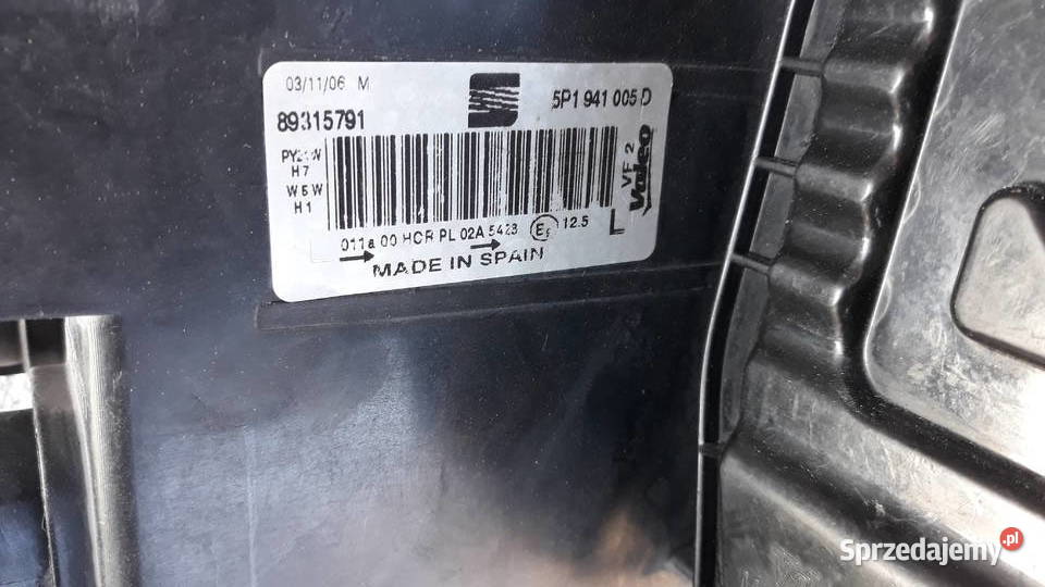 Seat Altea przednia lewa lampa Bukownica