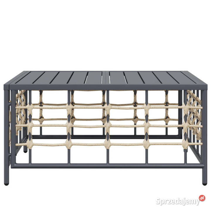 Stolik ogrodowy antracytowy 70x70x34 polirattan Warszawa