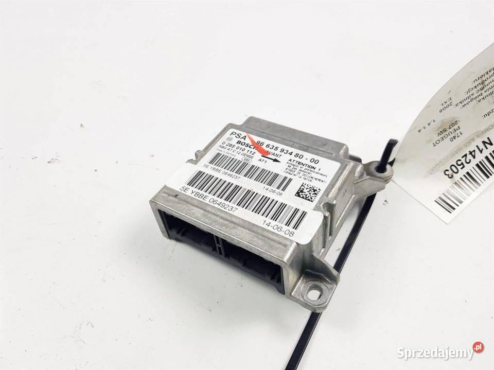 SENSOR AIRBAG 207 SW 9663593480 Pozostałe Lipno